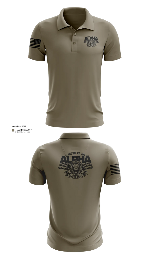 Short Sleeve Performance Polo, 1/487th FA BN, Army, Teamtime, Team time, sublimation, custom sports apparel, team uniforms, spirit wear, spiritwear, sports uniforms, custom shirts, team store, custom team store, fundraiser sports, apparel fundraiser