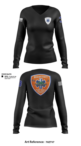 Womens Long Sleeve Vneck Shirt, PAAS, EMS/EMT, Teamtime, Team time, sublimation, custom sports apparel, team uniforms, spirit wear, spiritwear, sports uniforms, custom shirts, team store, custom team store, fundraiser sports, apparel fundraiser