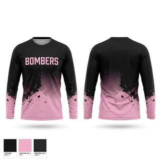 Long Sleeve Performance Shirt, BOMBERS, Baseball, Teamtime, Team time, sublimation, custom sports apparel, team uniforms, spirit wear, spiritwear, sports uniforms, custom shirts, team store, custom team store, fundraiser sports, apparel fundraiser