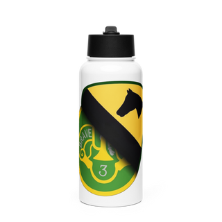 1st Cav 3CR 22311703 Stainless Steel Water Bottle with a Straw Lid