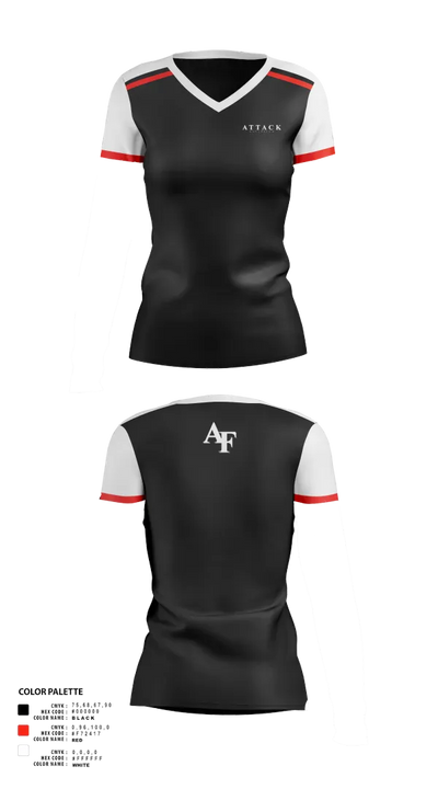 Attack Fastpitch 29170477 Women's Short Sleeve V-neck Shirt - 1