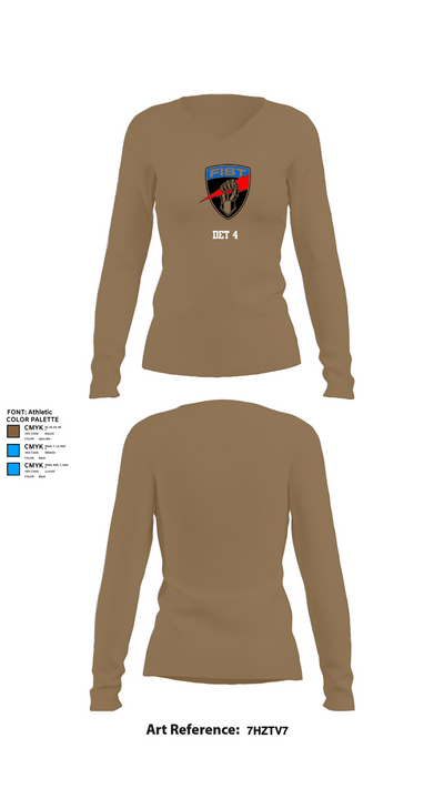 Det 4 29439115 Women's Long Sleeve V-neck Shirt - 2