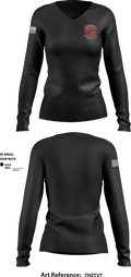 LAZY HELLDIVER 74477476 Women's Long Sleeve V-neck Shirt - 1