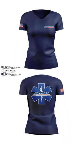 Womens Short Sleeve Vneck Shirt, Haynes EMS, EMS/EMT, Teamtime, Team time, sublimation, custom sports apparel, team uniforms, spirit wear, spiritwear, sports uniforms, custom shirts, team store, custom team store, fundraiser sports, apparel fundraiser