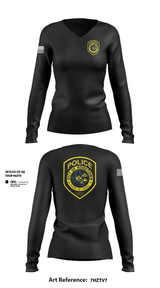 Womens Long Sleeve Vneck Shirt, Robstown police department, , Teamtime, Team time, sublimation, custom sports apparel, team uniforms, spirit wear, spiritwear, sports uniforms, custom shirts, team store, custom team store, fundraiser sports, apparel fundraiser