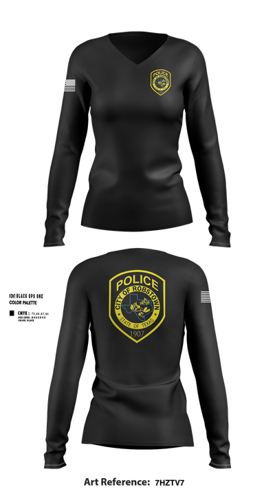 Robstown police department 66460807 Women's Long Sleeve V-neck Shirt - 1