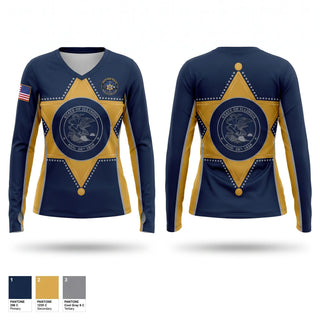 Womens Long Sleeve Vneck Shirt, Real Time Crime Center, Police, Teamtime, Team time, sublimation, custom sports apparel, team uniforms, spirit wear, spiritwear, sports uniforms, custom shirts, team store, custom team store, fundraiser sports, apparel fundraiser
