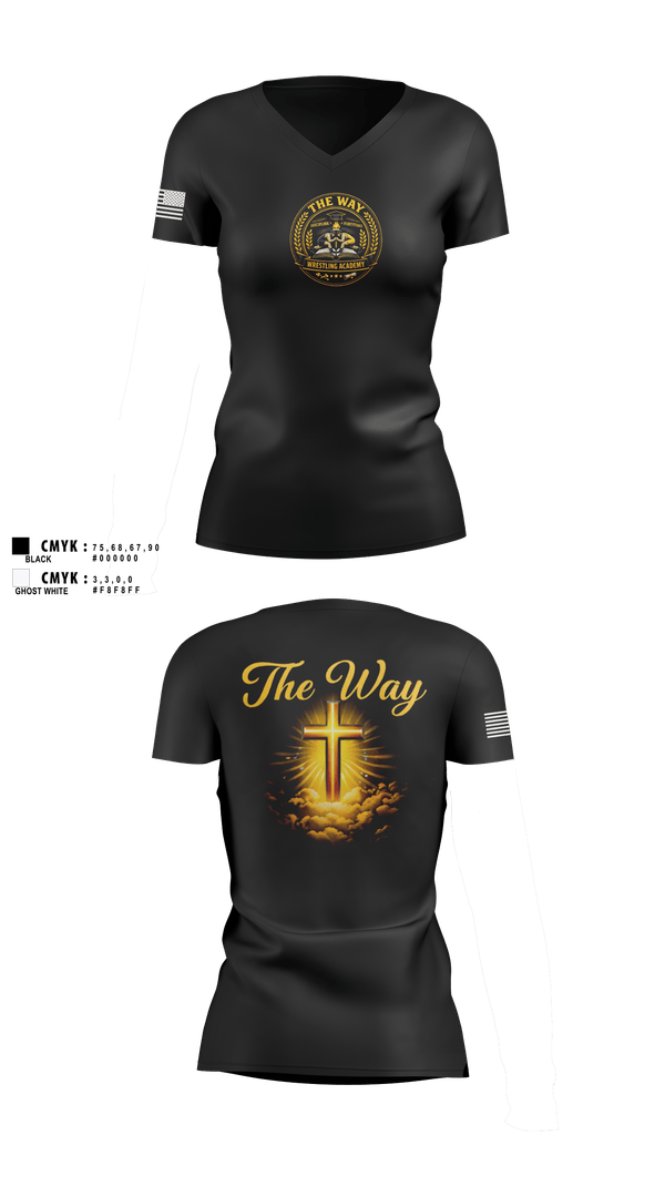 Womens Short Sleeve Vneck Shirt, The Way, Wrestling, Teamtime, Team time, sublimation, custom sports apparel, team uniforms, spirit wear, spiritwear, sports uniforms, custom shirts, team store, custom team store, fundraiser sports, apparel fundraiser