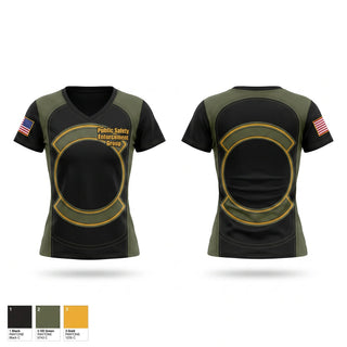 Womens Short Sleeve Vneck Shirt, Public Safety Enforcement Group, Police, Teamtime, Team time, sublimation, custom sports apparel, team uniforms, spirit wear, spiritwear, sports uniforms, custom shirts, team store, custom team store, fundraiser sports, apparel fundraiser