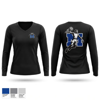 Womens Long Sleeve Vneck Shirt, Mazama, Men's Basketball, Teamtime, Team time, sublimation, custom sports apparel, team uniforms, spirit wear, spiritwear, sports uniforms, custom shirts, team store, custom team store, fundraiser sports, apparel fundraiser
