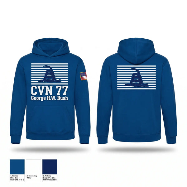 Hoodie, CVN 77 George HW. Bush, Navy, Teamtime, Team time, sublimation, custom sports apparel, team uniforms, spirit wear, spiritwear, sports uniforms, custom shirts, team store, custom team store, fundraiser sports, apparel fundraiser