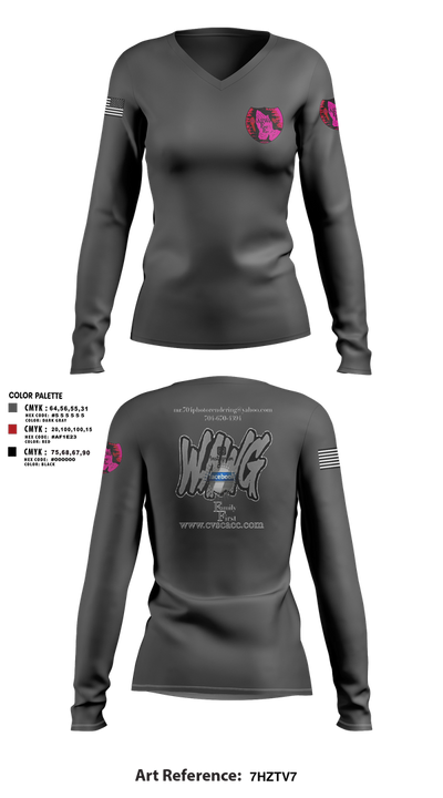 WeAllWeGot~Family First 22026589 Women's Long Sleeve V-neck Shirt - 29