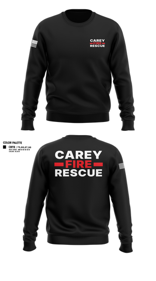 Crew Neck Sweatshirt, Carey Rural Fire & Rescue, Fire Department, Teamtime, Team time, sublimation, custom sports apparel, team uniforms, spirit wear, spiritwear, sports uniforms, custom shirts, team store, custom team store, fundraiser sports, apparel fundraiser