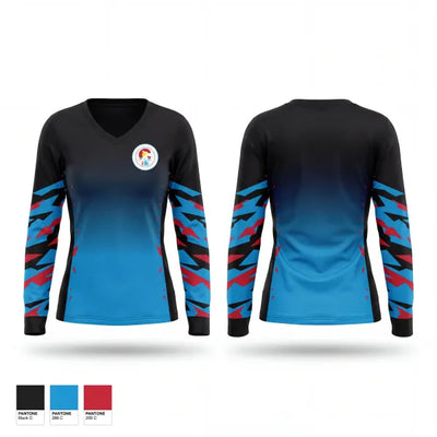 Olympic City Track Club 78162877 Women's Long Sleeve V-neck Shirt - 1