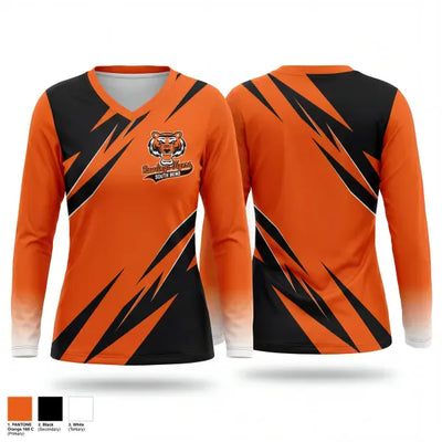 Rawlings Tigers South Bend 47476870 Women's Long Sleeve V-neck Shirt - 1