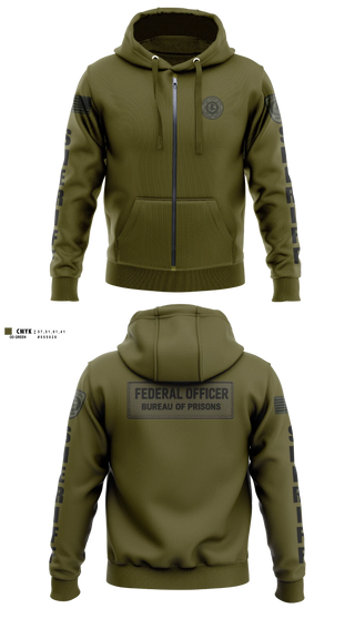 Zip Hoodie, Federal bureau of prions, Police, Teamtime, Team time, sublimation, custom sports apparel, team uniforms, spirit wear, spiritwear, sports uniforms, custom shirts, team store, custom team store, fundraiser sports, apparel fundraiser