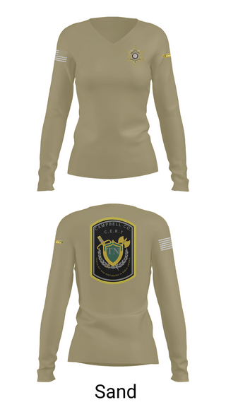 Womens Long Sleeve Vneck Shirt, C.C.S.O. CERT, , Teamtime, Team time, sublimation, custom sports apparel, team uniforms, spirit wear, spiritwear, sports uniforms, custom shirts, team store, custom team store, fundraiser sports, apparel fundraiser