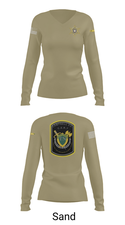 C.C.S.O. CERT 25474985 Women's Long Sleeve V-neck Shirt - 92