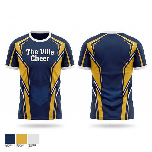 Football Jersey, The Ville Cheer, Cheer, Teamtime, Team time, sublimation, custom sports apparel, team uniforms, spirit wear, spiritwear, sports uniforms, custom shirts, team store, custom team store, fundraiser sports, apparel fundraiser