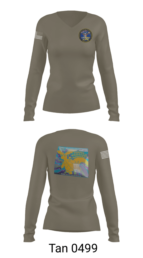 Womens Long Sleeve Vneck Shirt, Information Warfare Training Command Corry Station, Navy, Teamtime, Team time, sublimation, custom sports apparel, team uniforms, spirit wear, spiritwear, sports uniforms, custom shirts, team store, custom team store, fundraiser sports, apparel fundraiser