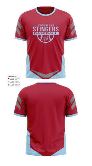 Short Sleeve Performance Shirt, Southern Ohio Stingers, Baseball, Teamtime, Team time, sublimation, custom sports apparel, team uniforms, spirit wear, spiritwear, sports uniforms, custom shirts, team store, custom team store, fundraiser sports, apparel fundraiser
