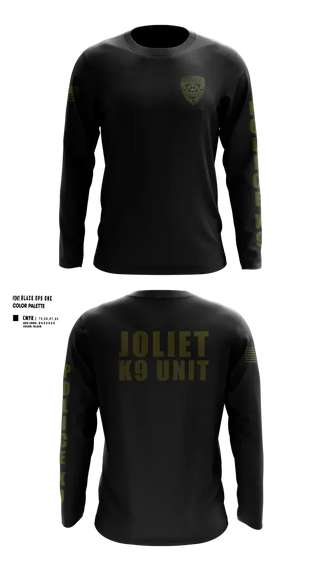 Long Sleeve Performance Shirt, Joliet Police K-9 Unit, Police, Teamtime, Team time, sublimation, custom sports apparel, team uniforms, spirit wear, spiritwear, sports uniforms, custom shirts, team store, custom team store, fundraiser sports, apparel fundraiser