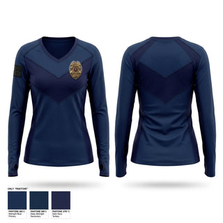 Womens Long Sleeve Vneck Shirt, Lumberton PD, Police, Teamtime, Team time, sublimation, custom sports apparel, team uniforms, spirit wear, spiritwear, sports uniforms, custom shirts, team store, custom team store, fundraiser sports, apparel fundraiser
