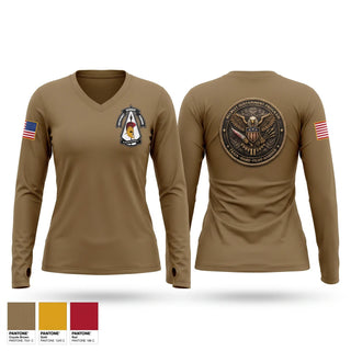 Womens Long Sleeve Vneck Shirt, RSP 2, Army, Teamtime, Team time, sublimation, custom sports apparel, team uniforms, spirit wear, spiritwear, sports uniforms, custom shirts, team store, custom team store, fundraiser sports, apparel fundraiser
