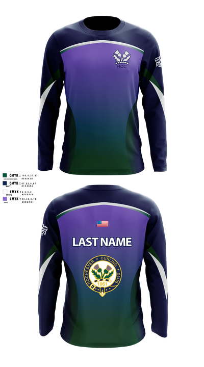 Rochester Curling Club Long Sleeve Performance Shirt - 105