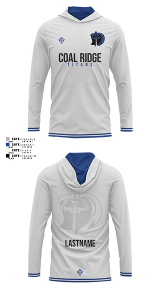 Long Sleeve Performance Shirt with hood, Coal Ridge HS Boys Soccer, Men's Soccer, Teamtime, Team time, sublimation, custom sports apparel, team uniforms, spirit wear, spiritwear, sports uniforms, custom shirts, team store, custom team store, fundraiser sports, apparel fundraiser