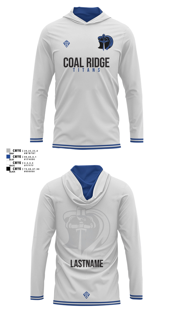 Long Sleeve Performance Shirt with hood, Coal Ridge HS Boys Soccer, Men's Soccer, Teamtime, Team time, sublimation, custom sports apparel, team uniforms, spirit wear, spiritwear, sports uniforms, custom shirts, team store, custom team store, fundraiser sports, apparel fundraiser