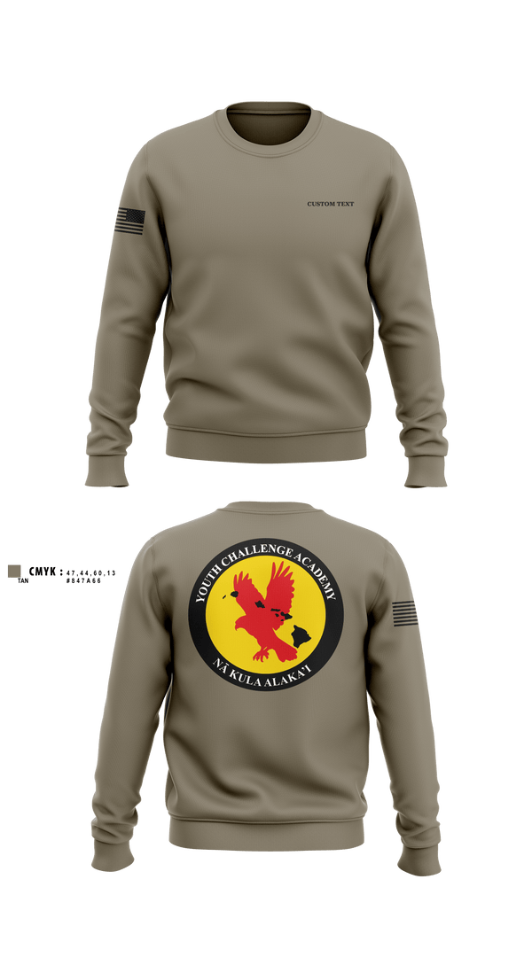 Crew Neck Sweatshirt, Youth Challenge Academy, National Guard, Teamtime, Team time, sublimation, custom sports apparel, team uniforms, spirit wear, spiritwear, sports uniforms, custom shirts, team store, custom team store, fundraiser sports, apparel fundraiser