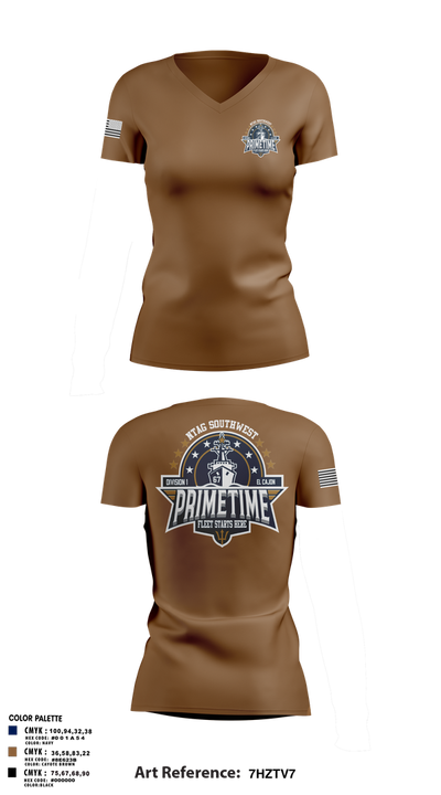 PRIMETIME 79081947 Women's Short Sleeve V-neck Shirt - 2