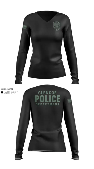 Womens Long Sleeve Vneck Shirt, Glencoe Investigations, Police, Teamtime, Team time, sublimation, custom sports apparel, team uniforms, spirit wear, spiritwear, sports uniforms, custom shirts, team store, custom team store, fundraiser sports, apparel fundraiser