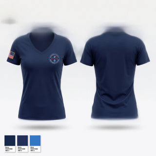 Womens Short Sleeve Vneck Shirt, Harrison County Emergency Squad, EMS/EMT, Teamtime, Team time, sublimation, custom sports apparel, team uniforms, spirit wear, spiritwear, sports uniforms, custom shirts, team store, custom team store, fundraiser sports, apparel fundraiser