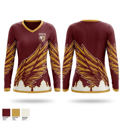 Columbia City High School Women's Long Sleeve V-neck Shirt - 1