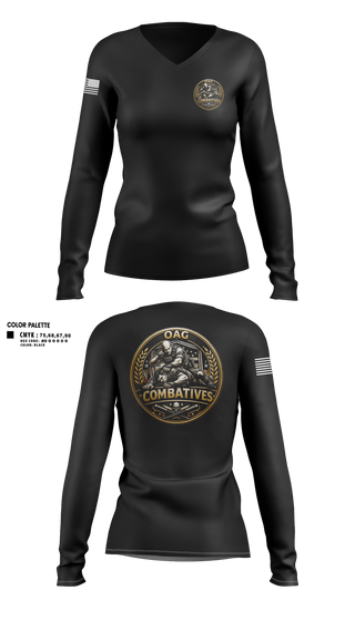 Womens Long Sleeve Vneck Shirt, OAG-DT, Police, Teamtime, Team time, sublimation, custom sports apparel, team uniforms, spirit wear, spiritwear, sports uniforms, custom shirts, team store, custom team store, fundraiser sports, apparel fundraiser