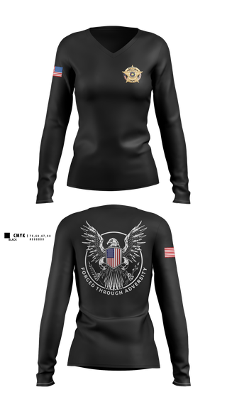 Womens Long Sleeve Vneck Shirt, DeKalb County Sheriff's Office, Police, Teamtime, Team time, sublimation, custom sports apparel, team uniforms, spirit wear, spiritwear, sports uniforms, custom shirts, team store, custom team store, fundraiser sports, apparel fundraiser
