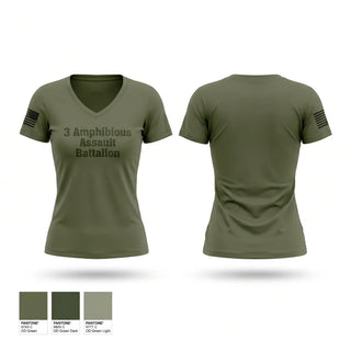 Womens Short Sleeve Vneck Shirt, 3 Amphibious Assault Battalion, Marines, Teamtime, Team time, sublimation, custom sports apparel, team uniforms, spirit wear, spiritwear, sports uniforms, custom shirts, team store, custom team store, fundraiser sports, apparel fundraiser