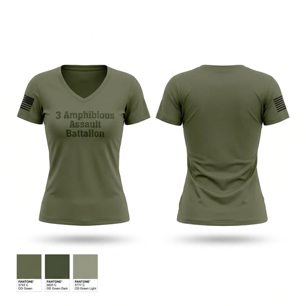 Womens Short Sleeve Vneck Shirt, 3 Amphibious Assault Battalion, Marines, Teamtime, Team time, sublimation, custom sports apparel, team uniforms, spirit wear, spiritwear, sports uniforms, custom shirts, team store, custom team store, fundraiser sports, apparel fundraiser