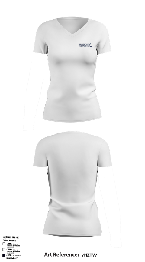 Womens Short Sleeve Vneck Shirt, Hancock County Technical Center, Spirit Store, Teamtime, Team time, sublimation, custom sports apparel, team uniforms, spirit wear, spiritwear, sports uniforms, custom shirts, team store, custom team store, fundraiser sports, apparel fundraiser