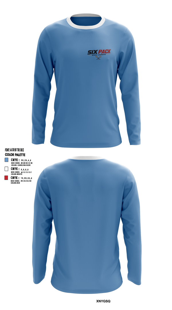 Long Sleeve Performance Shirt, Six Pack, Men's Lacrosse, Teamtime, Team time, sublimation, custom sports apparel, team uniforms, spirit wear, spiritwear, sports uniforms, custom shirts, team store, custom team store, fundraiser sports, apparel fundraiser