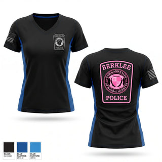 Womens Short Sleeve Vneck Shirt, Berklee Police, Police, Teamtime, Team time, sublimation, custom sports apparel, team uniforms, spirit wear, spiritwear, sports uniforms, custom shirts, team store, custom team store, fundraiser sports, apparel fundraiser