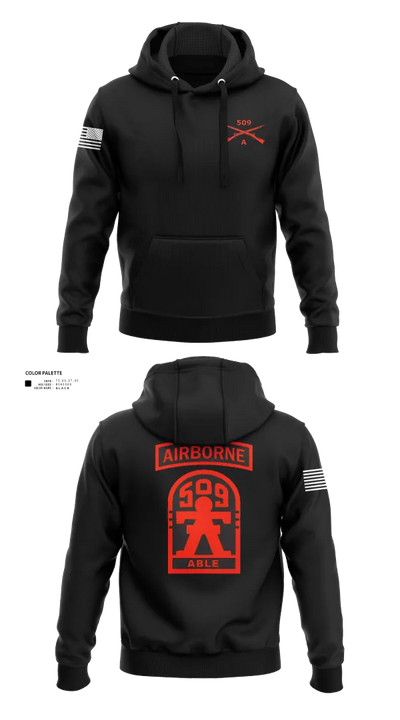 3-509th Parachute Infantry BN Able Nation 10459424 Hoodie - 21