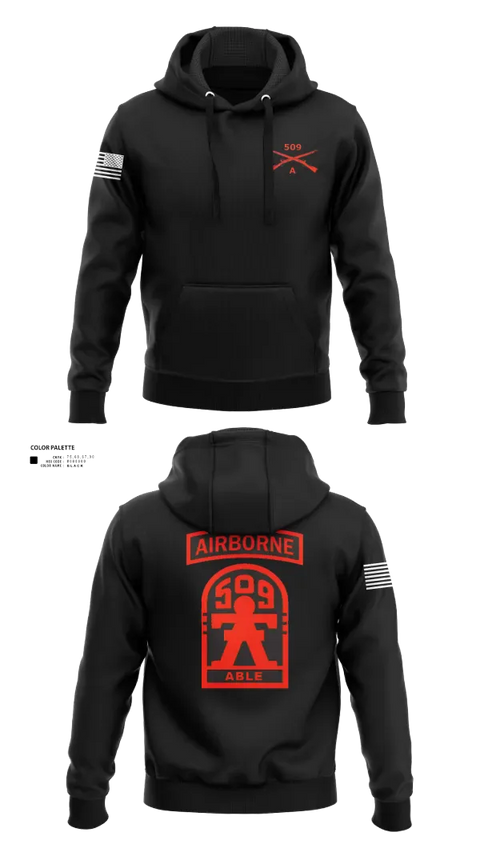 Hoodie, 3-509th Parachute Infantry BN Able Nation, , Teamtime, Team time, sublimation, custom sports apparel, team uniforms, spirit wear, spiritwear, sports uniforms, custom shirts, team store, custom team store, fundraiser sports, apparel fundraiser