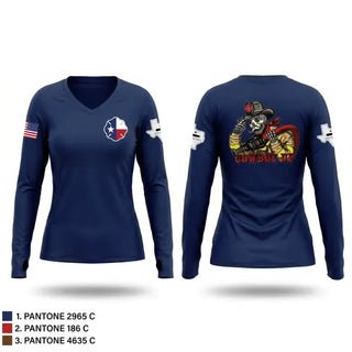 Womens Long Sleeve Vneck Shirt, Tool Fire Rescue, Fire Department, Teamtime, Team time, sublimation, custom sports apparel, team uniforms, spirit wear, spiritwear, sports uniforms, custom shirts, team store, custom team store, fundraiser sports, apparel fundraiser
