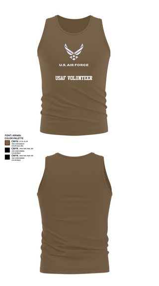 Tank Top, USAF Volunteer, Air Force, Teamtime, Team time, sublimation, custom sports apparel, team uniforms, spirit wear, spiritwear, sports uniforms, custom shirts, team store, custom team store, fundraiser sports, apparel fundraiser