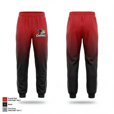 Sweatpants, Outlaws, Baseball, Teamtime, Team time, sublimation, custom sports apparel, team uniforms, spirit wear, spiritwear, sports uniforms, custom shirts, team store, custom team store, fundraiser sports, apparel fundraiser