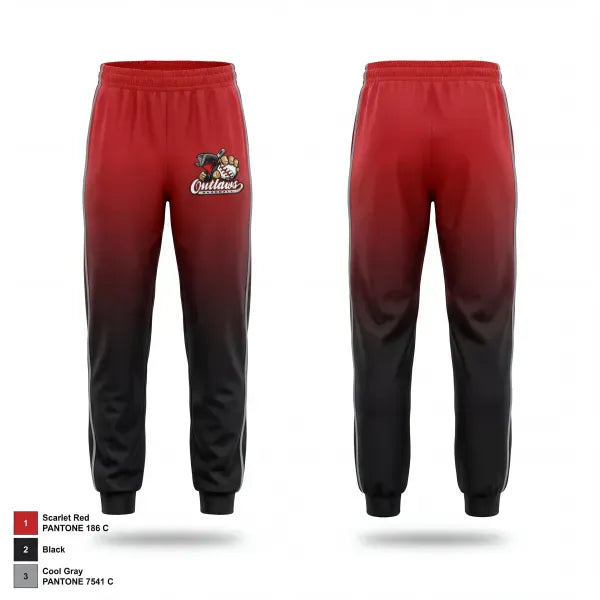 Sweatpants, Outlaws, Baseball, Teamtime, Team time, sublimation, custom sports apparel, team uniforms, spirit wear, spiritwear, sports uniforms, custom shirts, team store, custom team store, fundraiser sports, apparel fundraiser