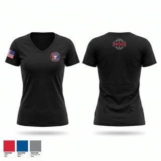 Womens Short Sleeve Vneck Shirt, 277th ASB Frostbite Medics, Army, Teamtime, Team time, sublimation, custom sports apparel, team uniforms, spirit wear, spiritwear, sports uniforms, custom shirts, team store, custom team store, fundraiser sports, apparel fundraiser